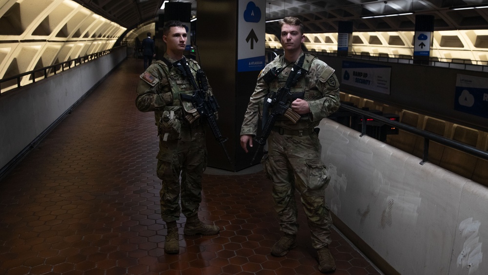 National Guard Patrols Farragut North Metro Station