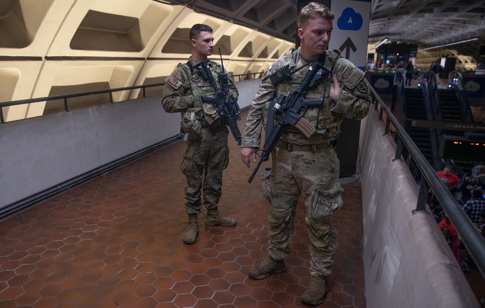 National Guard Patrols Farragut North Metro Station