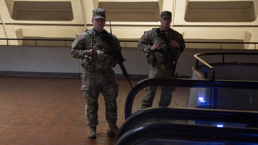 National Guard Patrols Farragut North Metro Center