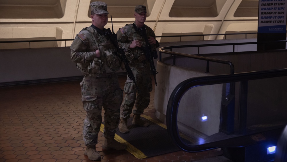 National Guard Patrols Farragut North Metro Station