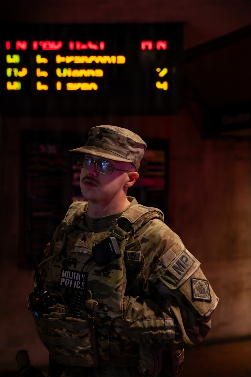 A Mississippi National Guard Soldier stands on patrol in the Washington Metro A Mississippi National Guard Soldier stands on patrol in the Washington Metro