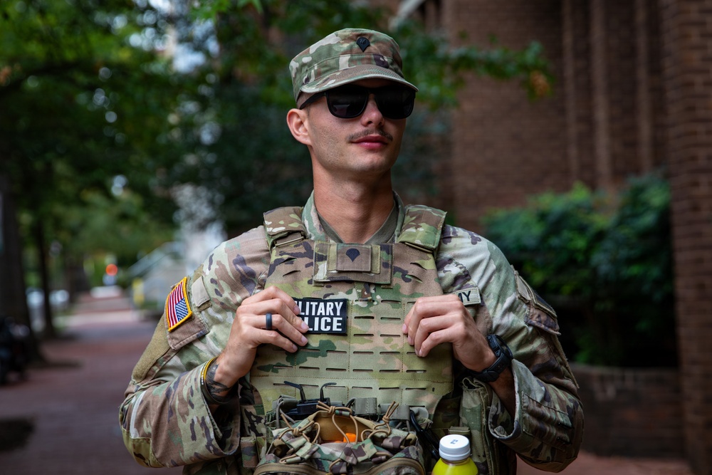 A Mississippi National Guard Soldier on patrol in Washington, D.C. A Mississippi National Guard Soldier on patrol in Washington, D.C.