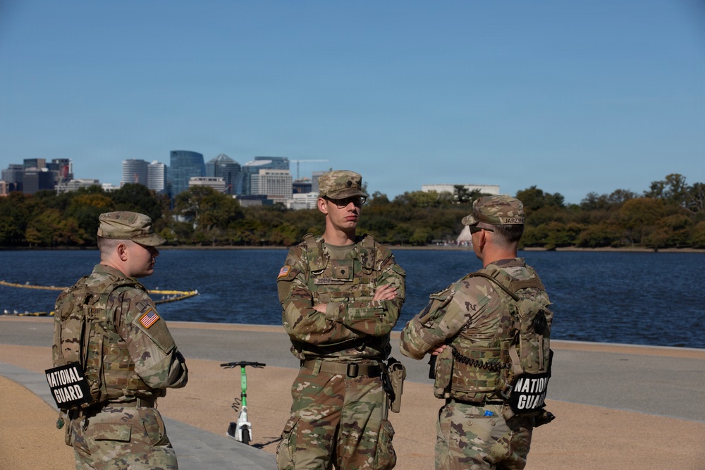Georgia National Guard Soldiers patrol Tidal Basin in Washington D.C.