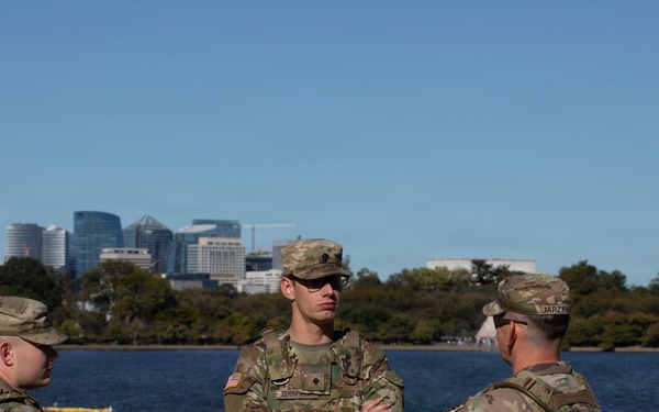 Georgia National Guard Soldiers patrol Tidal Basin in Washington D.C.