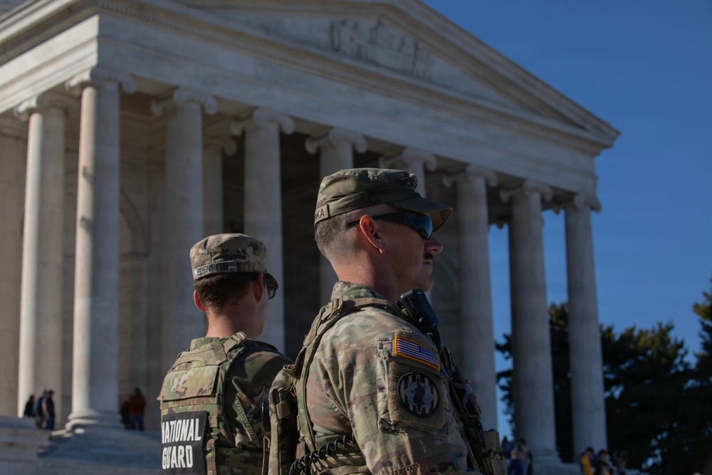 Georgia National Guard Soldiers patrol Tidal Basin in Washington D.C.