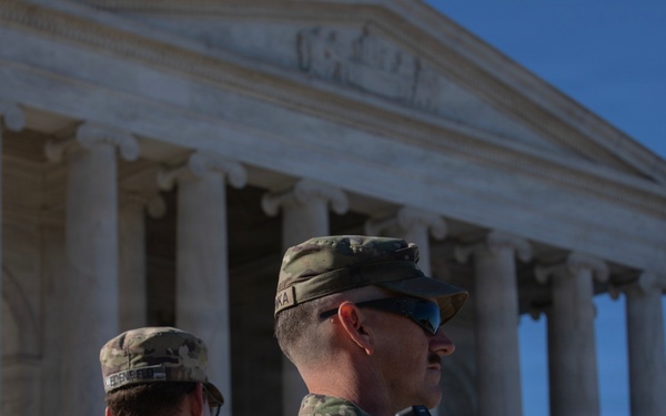 Georgia National Guard Soldiers patrol Tidal Basin in Washington D.C.