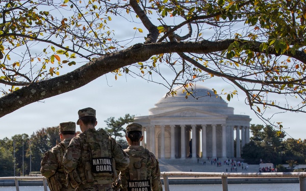 Georgia National Guard Soldiers patrol Tidal Basin in Washington D.C.
