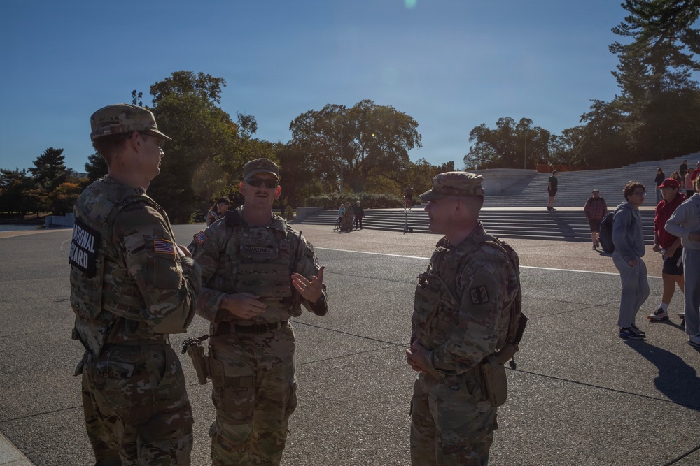 Georgia National Guard Soldiers patrol Tidal Basin in Washington D.C.