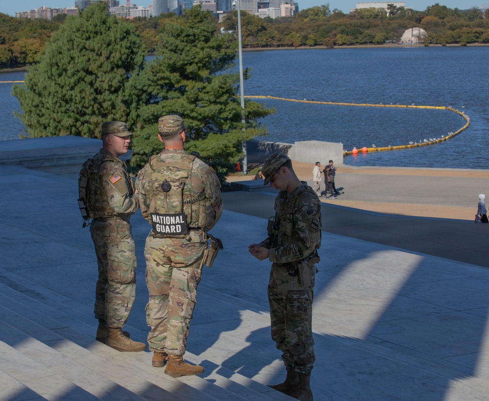 Georgia National Guard Soldiers patrol Tidal Basin in Washington D.C.