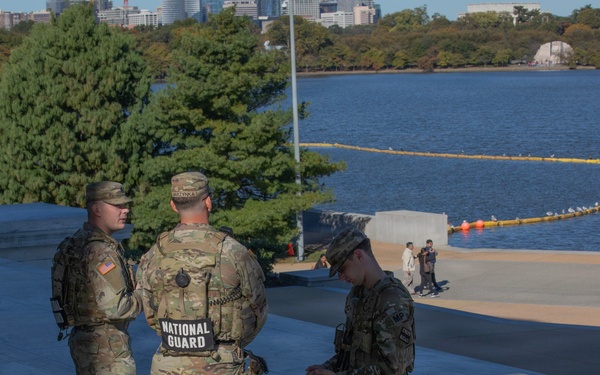 Georgia National Guard Soldiers patrol Tidal Basin in Washington D.C.