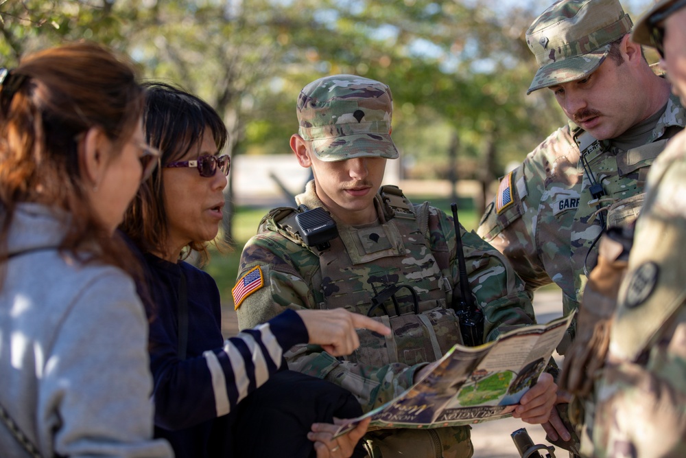 S.C. Soldiers Patrol near Jefferson Monument