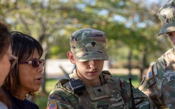 S.C. Soldiers Patrol near Jefferson Monument