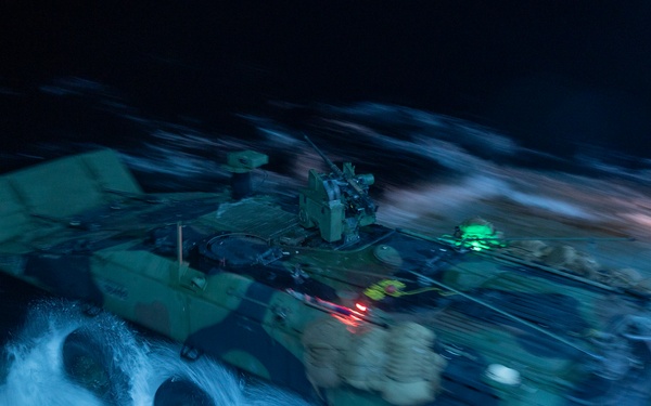 U.S. Marines conduct night ACV operations on USS Portland (LPD 27)