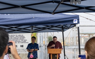 The family of MOH recipient Pvt Dale Hansen visits Camp Hansen