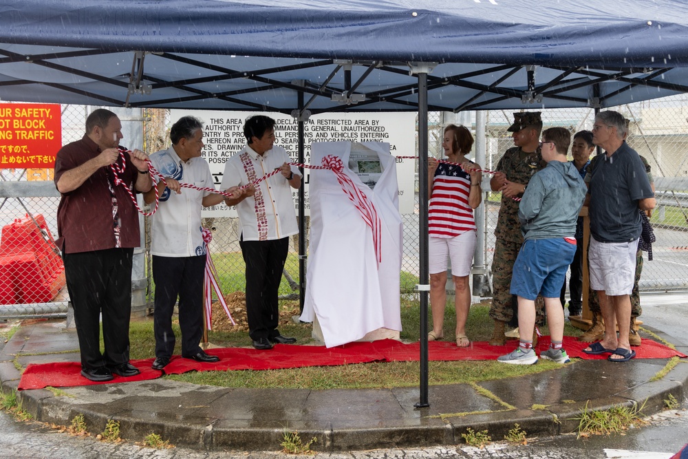 The family of MOH recipient Pvt Dale Hansen visits Camp Hansen