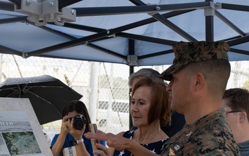 The family of MOH recipient Pvt Dale Hansen visits Camp Hansen