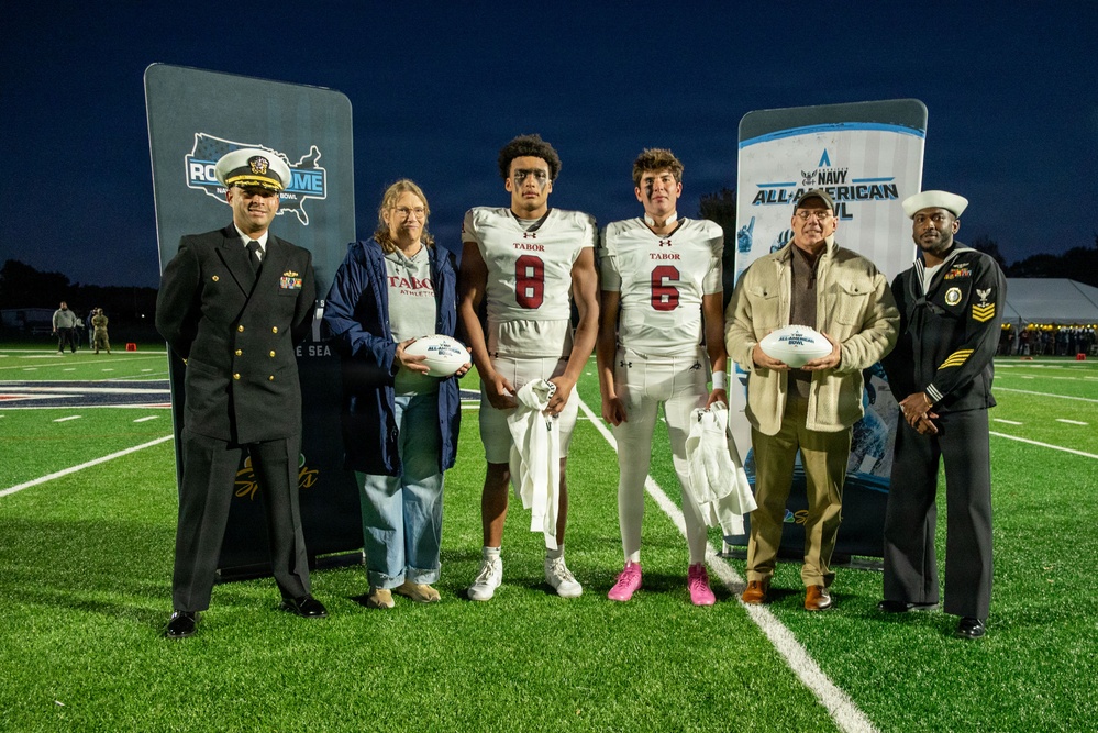 NTAG NEW ENGLAND PRESENTS ALL AMERICAN BOWL PLAYERS WITH JERSEYS
