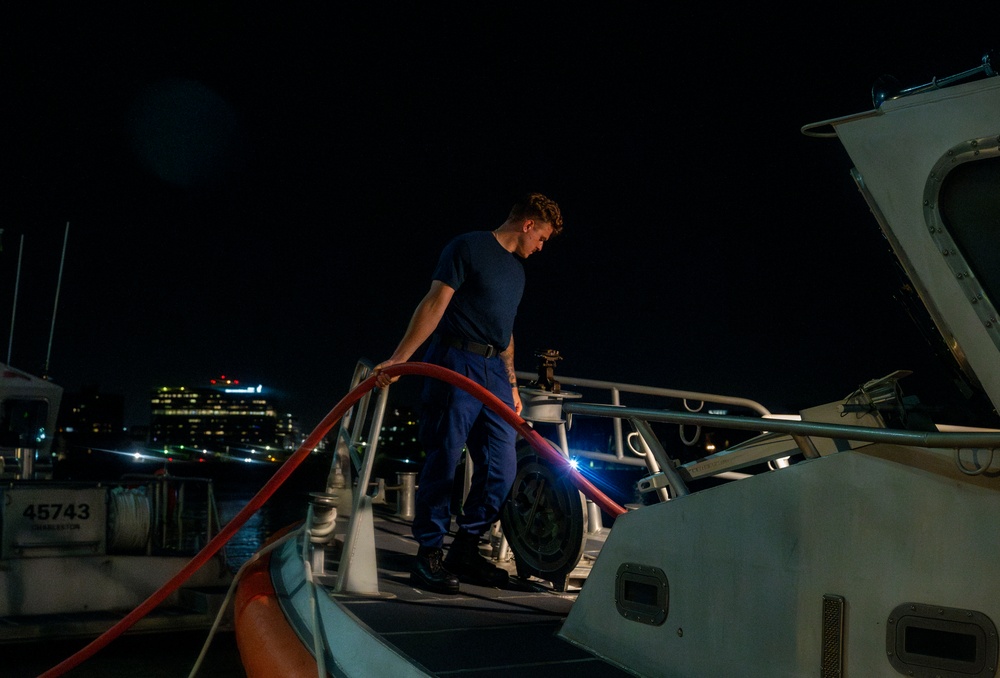 U.S. Coast Guard Conducts Low-Light Training at Charleston Harbor