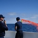 Coast Guard Cutter Forrest Rednour crew members conducts pyrotechnics training in Pacific Ocean