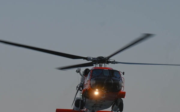 Coast Guard Cutter Forrest Rednour crew members conducts fast-rope training off the Southern California coast