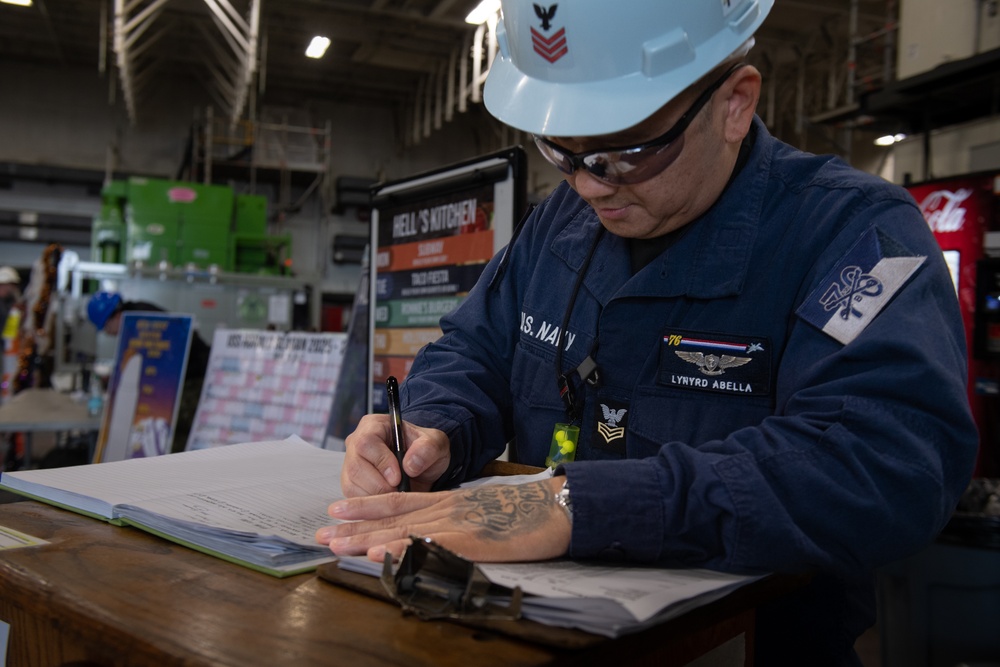 Reagan Sailors Stand Watch