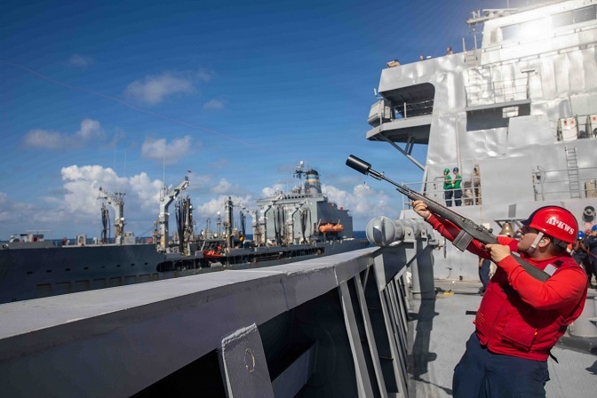 USS Fort Lauderdale Conducts a Fueling-at-Sea with USNS Joshua Humphreys USS Fort Lauderdale Conducts a Fueling-at-Sea with USNS Joshua Humphreys