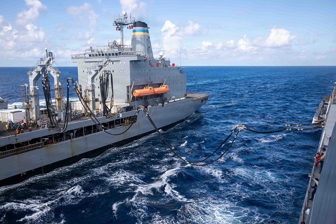 USS Fort Lauderdale Conducts a Fueling-at-Sea with USNS Joshua Humphreys USS Fort Lauderdale Conducts a Fueling-at-Sea with USNS Joshua Humphreys