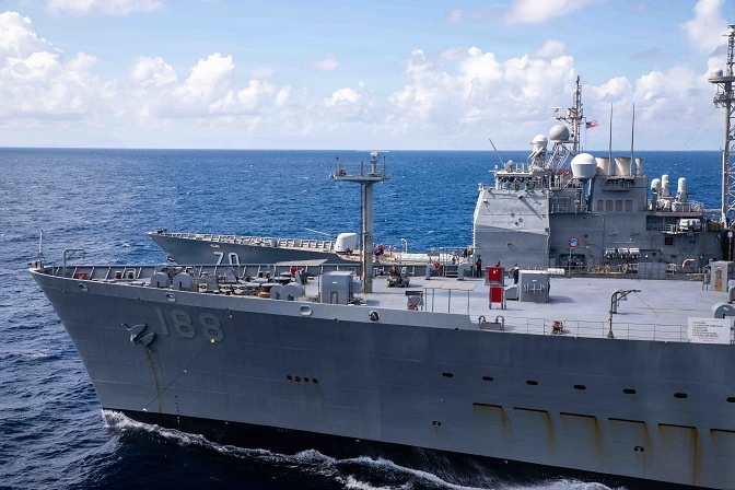 USS Fort Lauderdale Conducts a Fueling-at-Sea with USNS Joshua Humphreys USS Fort Lauderdale Conducts a Fueling-at-Sea with USNS Joshua Humphreys