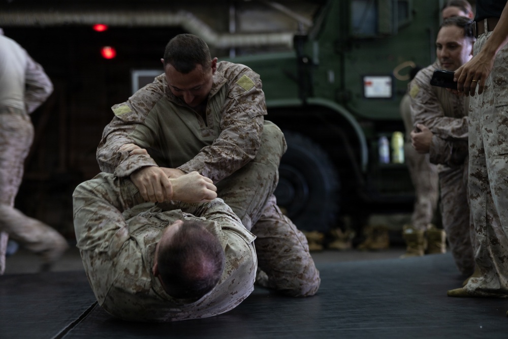22nd MEU(SOC) | Marines Conduct MCMAP Aboard San Antonio
