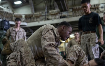 22nd MEU(SOC) | Marines Conduct MCMAP Aboard San Antonio