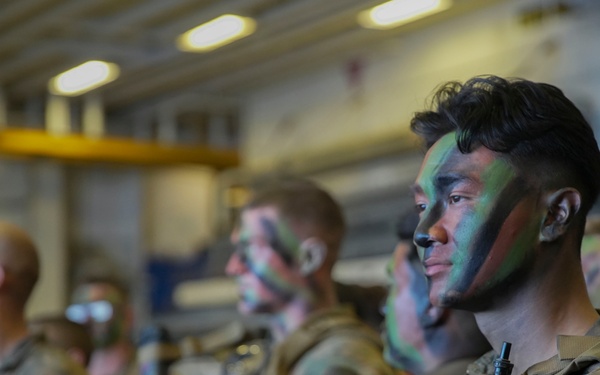 Marines and Sailors prepare to execute the Marine Corps 250th Birthday Amphibious Capabilities Demonstration