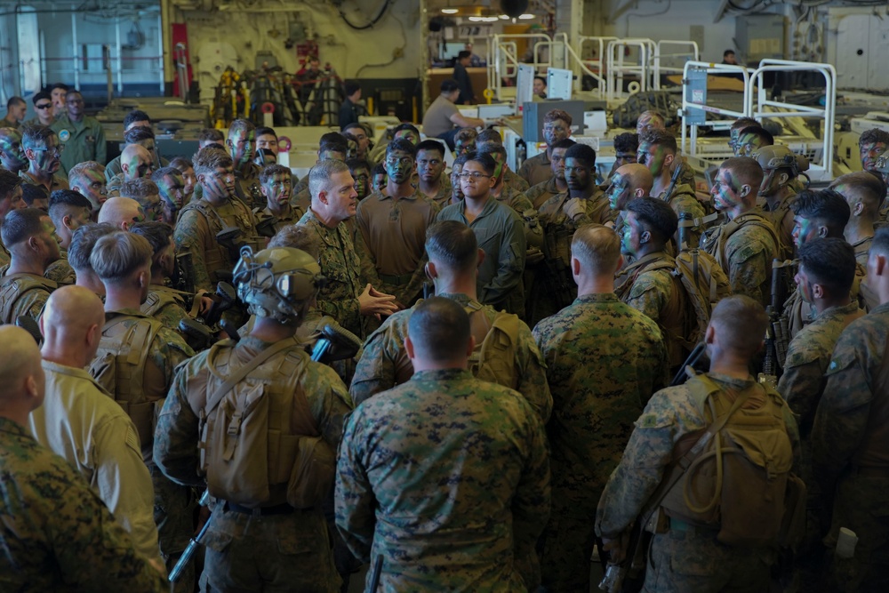 Marines and Sailors prepare to execute the Marine Corps 250th Birthday Amphibious Capabilities Demonstration