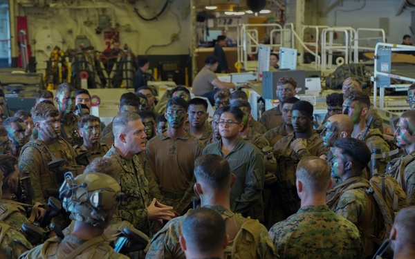 Marines and Sailors prepare to execute the Marine Corps 250th Birthday Amphibious Capabilities Demonstration