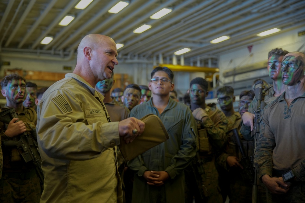 Marines and Sailors prepare to execute the Marine Corps 250th Birthday Amphibious Capabilities Demonstration