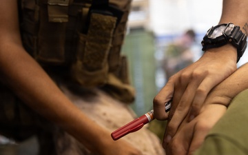 22nd MEU(SOC) | Marines Conduct Combat Life Saver Training Aboard San Antonio