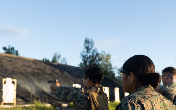Okinawa Marines Participate in a Combat Marksmanship Coach Course Pistol Range
