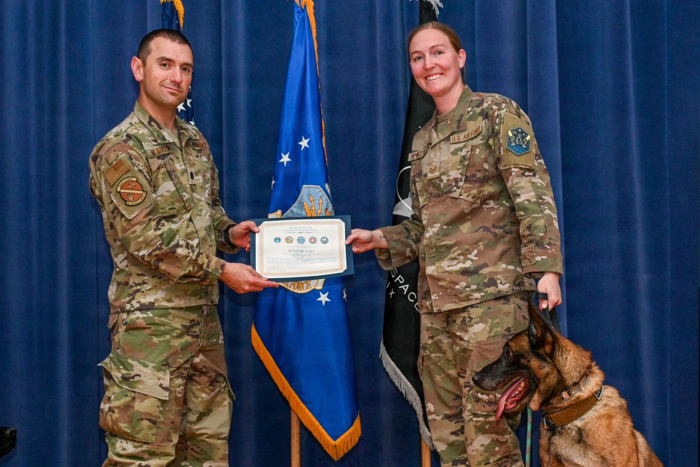 MWD Rudy and Torro retirement ceremony at Peterson SFB MWD Rudy and Torro retirement ceremony at Peterson SFB