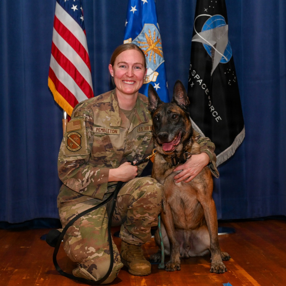 MWD Rudy and Torro retirement ceremony at Peterson SFB MWD Rudy and Torro retirement ceremony at Peterson SFB