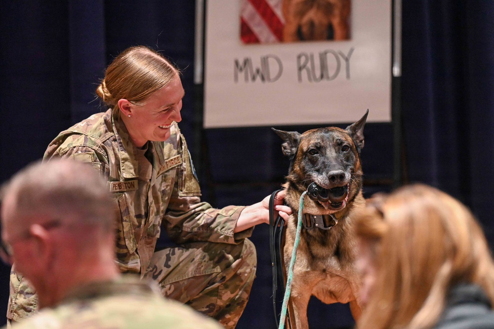 MWD Rudy and Torro retirement ceremony at Peterson SFB MWD Rudy and Torro retirement ceremony at Peterson SFB