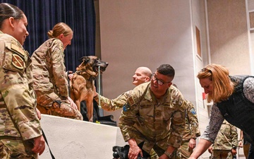 MWD Rudy and Torro retirement ceremony at Peterson SFB