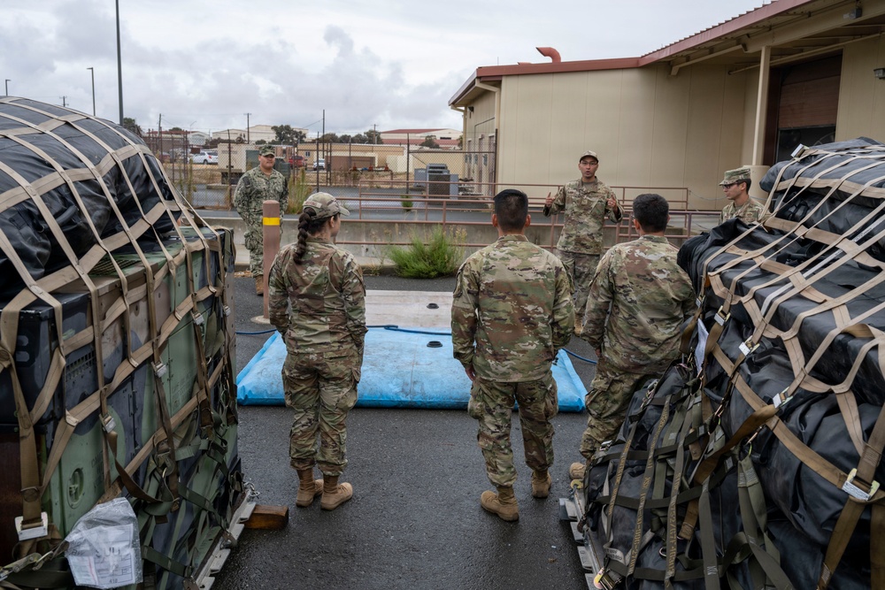 921st CRS teams up with 60th CES for hygiene pallet training 921st CRS teams up with 60th CES for hygiene pallet training