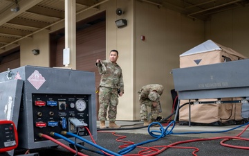 921st CRS teams up with 60th CES for hygiene pallet training