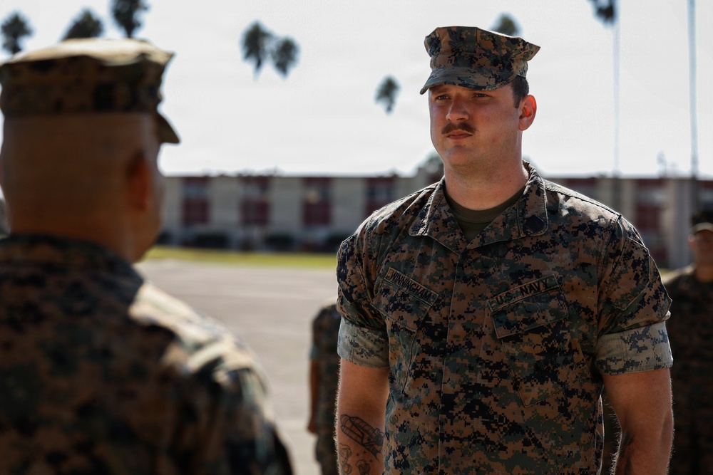 13th MEU Corpsman Fleet Marine Force Pinning Ceremony