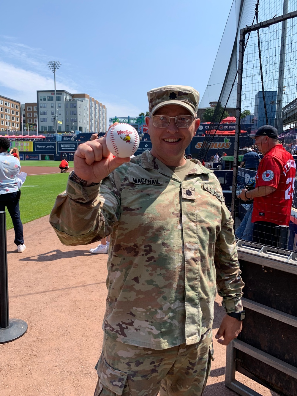 Deputy Commander honored as Hometown Hero durig WooSox game