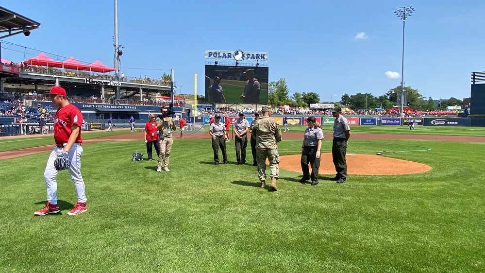 Deputy Commander honored as Hometown Hero during WooSox Game