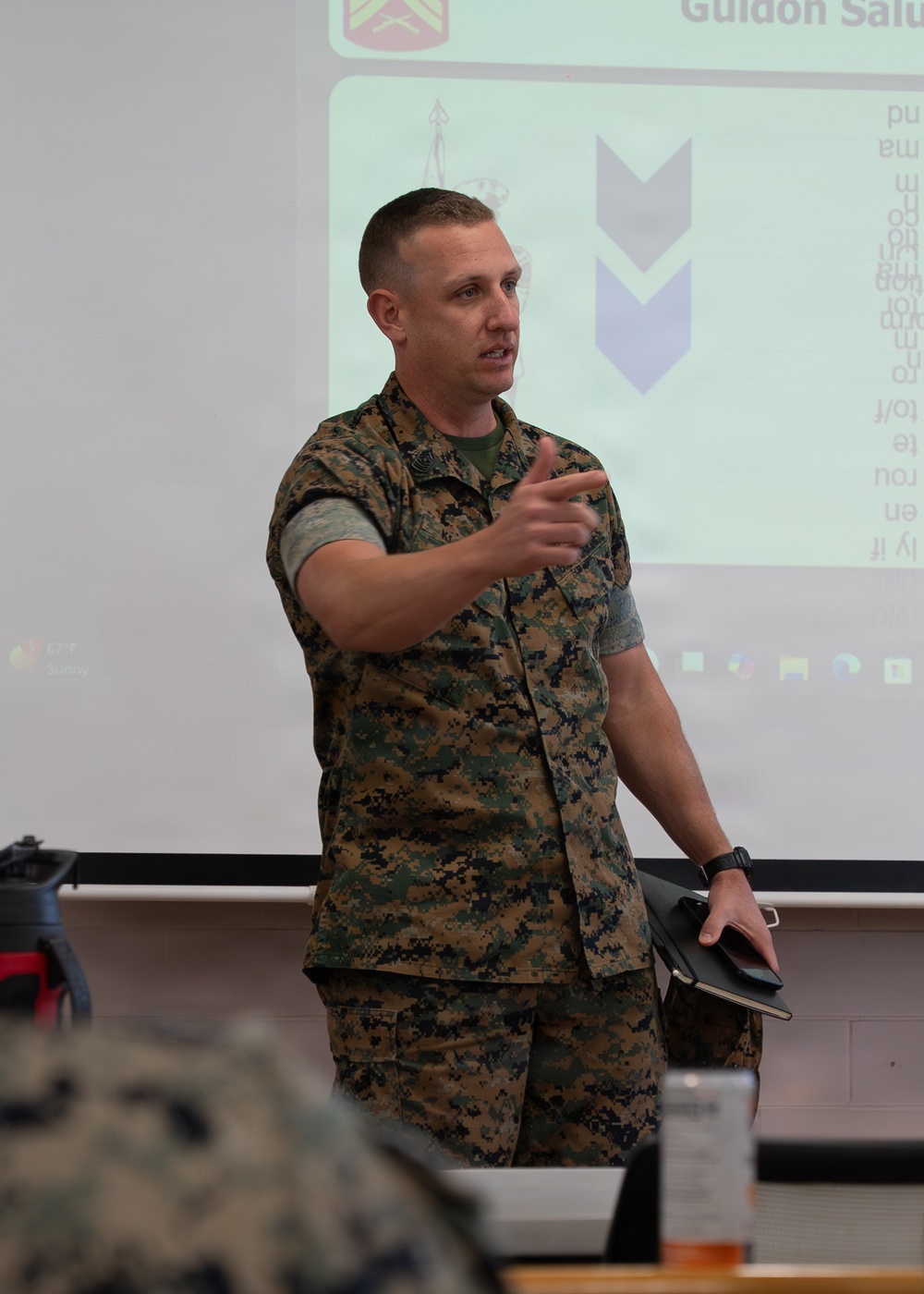 MCSB senior enlisted leader shares leadership insight with Corporals Course MCSB senior enlisted leader shares leadership insight with Corporals Course