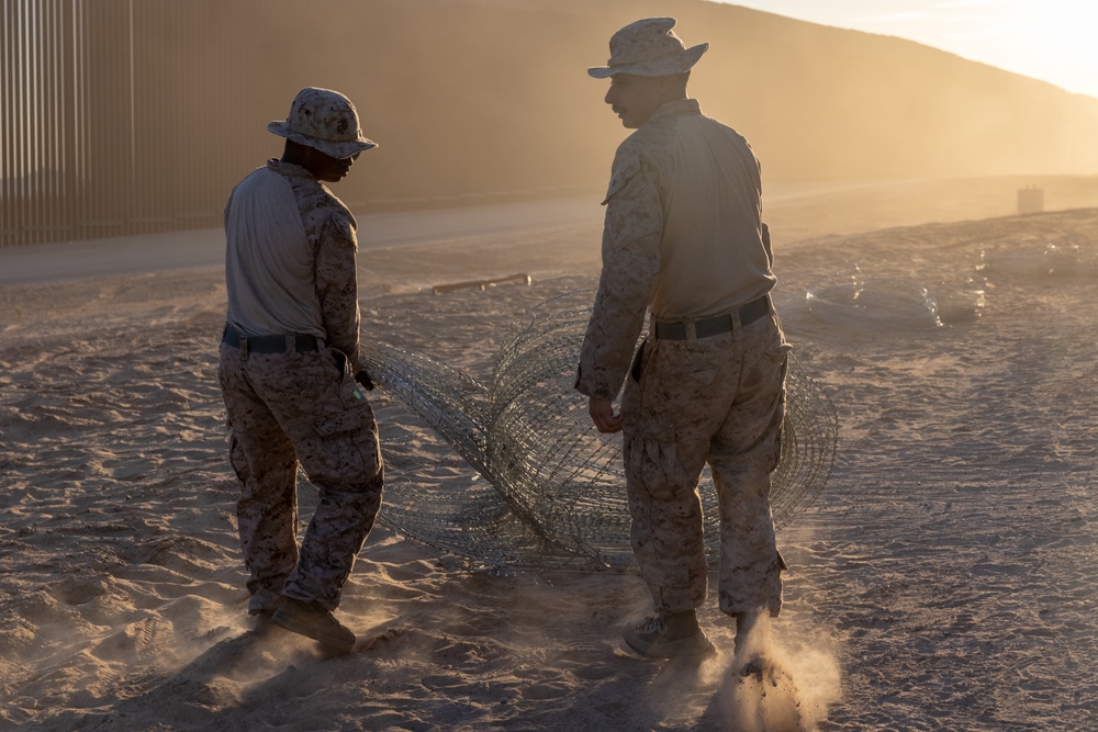 JTF-SB Marines reinforce the southern border barrier