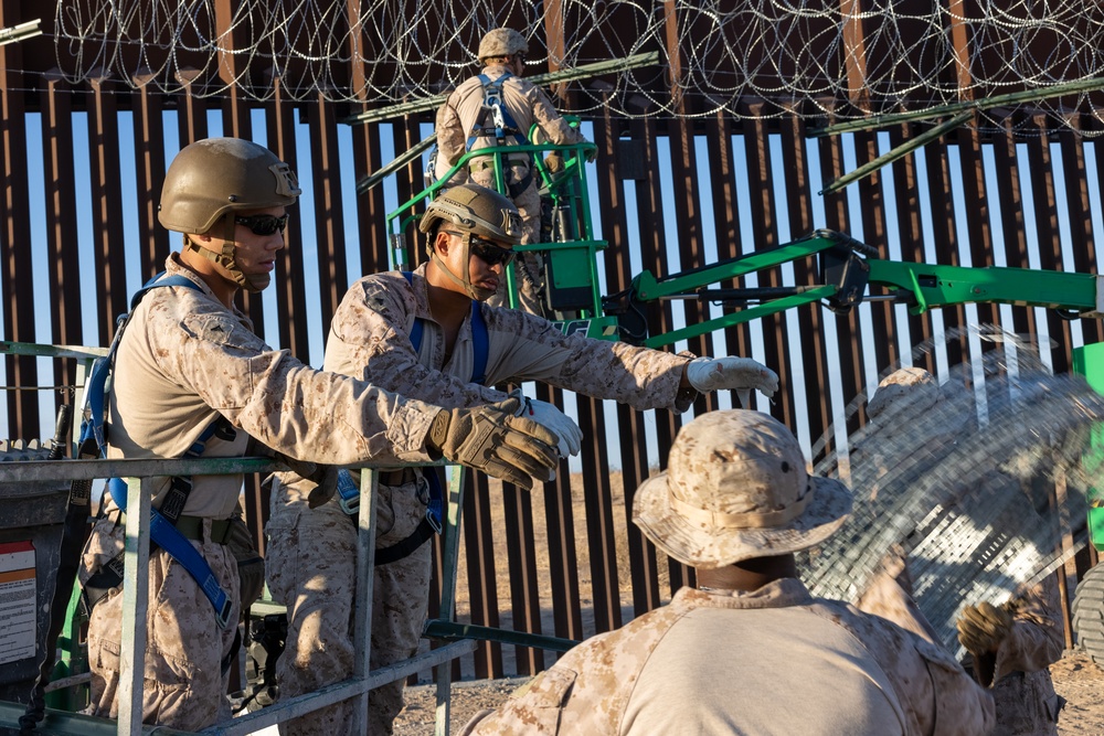 JTF-SB Marines reinforce the southern border barrier