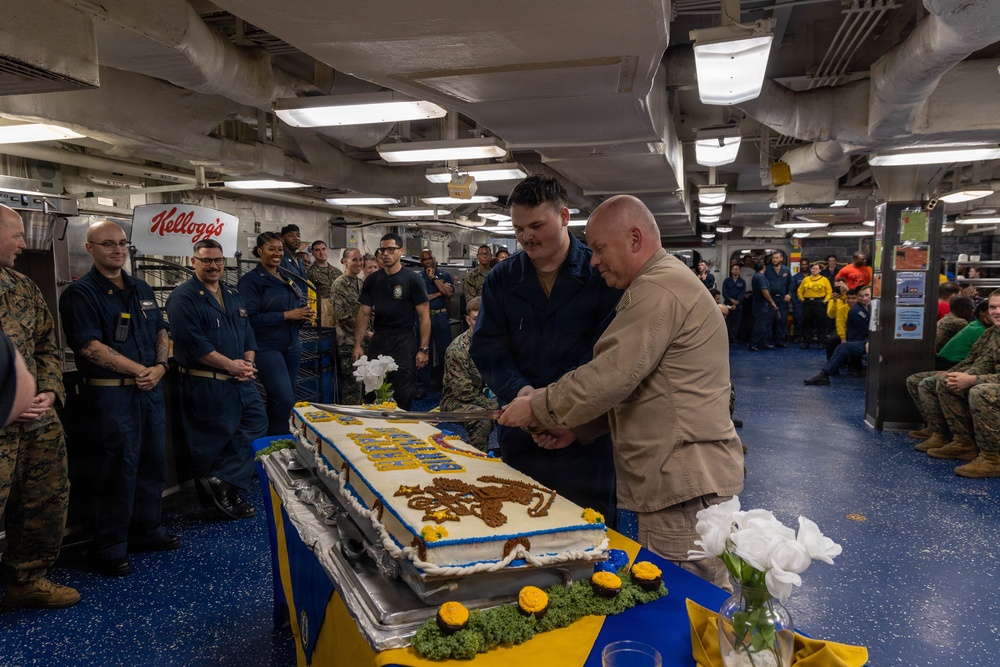 22nd MEU(SOC) | U.S. Navy 250 Birthday Celebration aboard USS Iwo Jima 22nd MEU(SOC) | U.S. Navy 250 Birthday Celebration aboard USS Iwo Jima