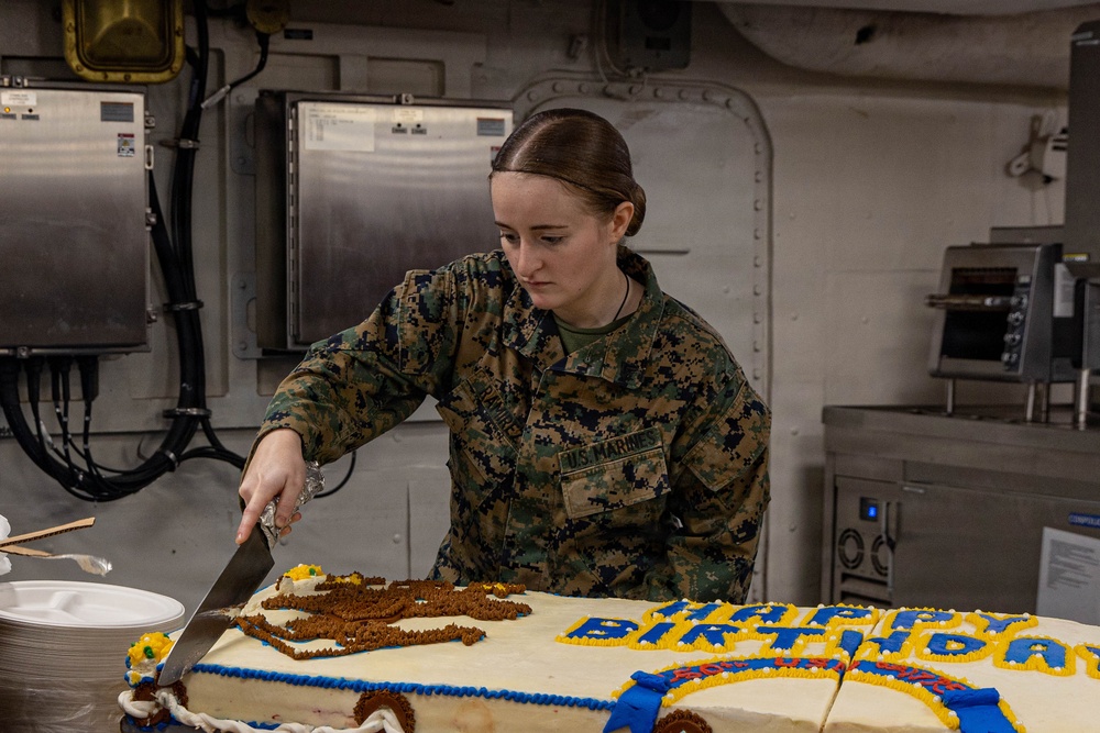 22nd MEU(SOC) | U.S. Navy 250 Birthday Celebration aboard USS Iwo Jima 22nd MEU(SOC) | U.S. Navy 250 Birthday Celebration aboard USS Iwo Jima